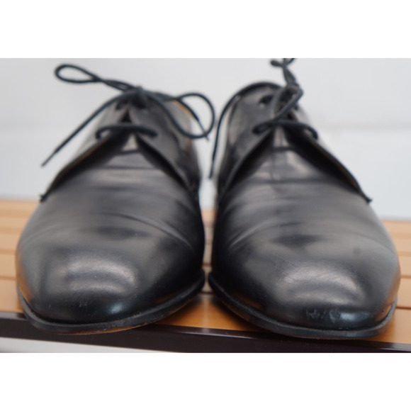 BRUNO MAGLI Plain Toe Leather Sz 9 Black Dress Shoes Bologna Italy main image 12